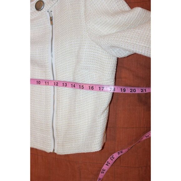 Walter Baker Womens Beige Textured Tweed Jacket Size 6 - Picture 6 of 8
